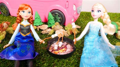 anna elsa frozen barbie|anna and elsa camping videos.